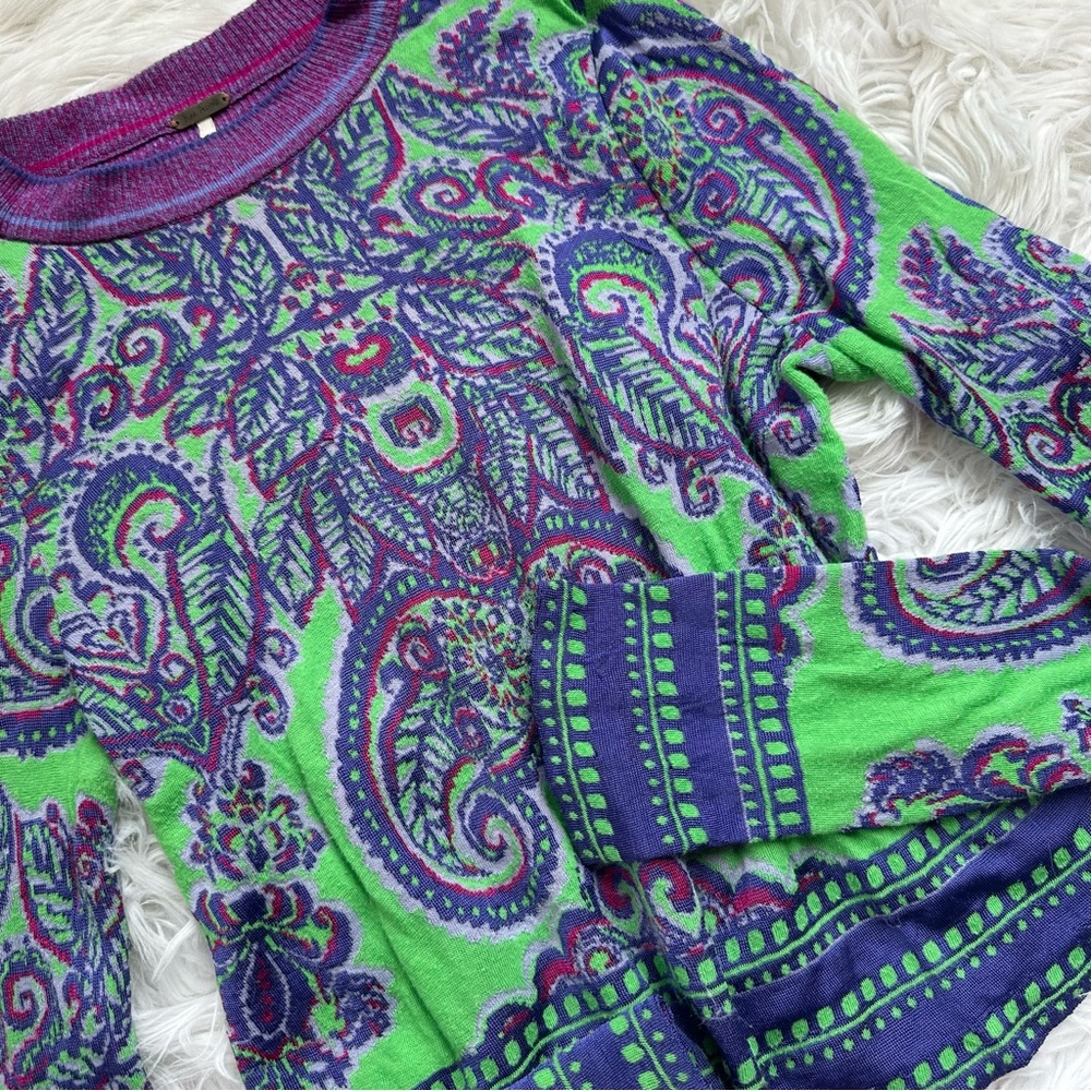 Free People • New Age Cropped Nylon Paisley Sweater - Picture 8 of 10